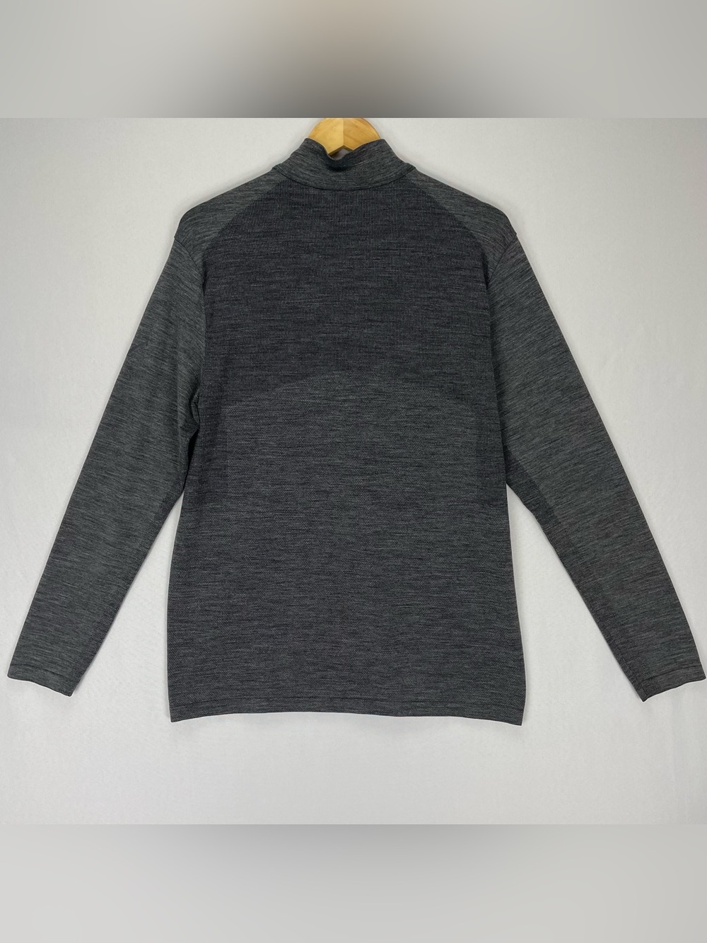 Hill City Men’s Quarter Zip Pullover Gray Wool Blend Long Sleeve Performance, L - Picture 5 of 7